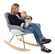 Rocking Lounge Chair White Grey