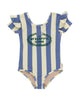 Tiny Wreath Stripes Swimsuit Yellow TinyCottons Lebanon Dubai UAE- ME